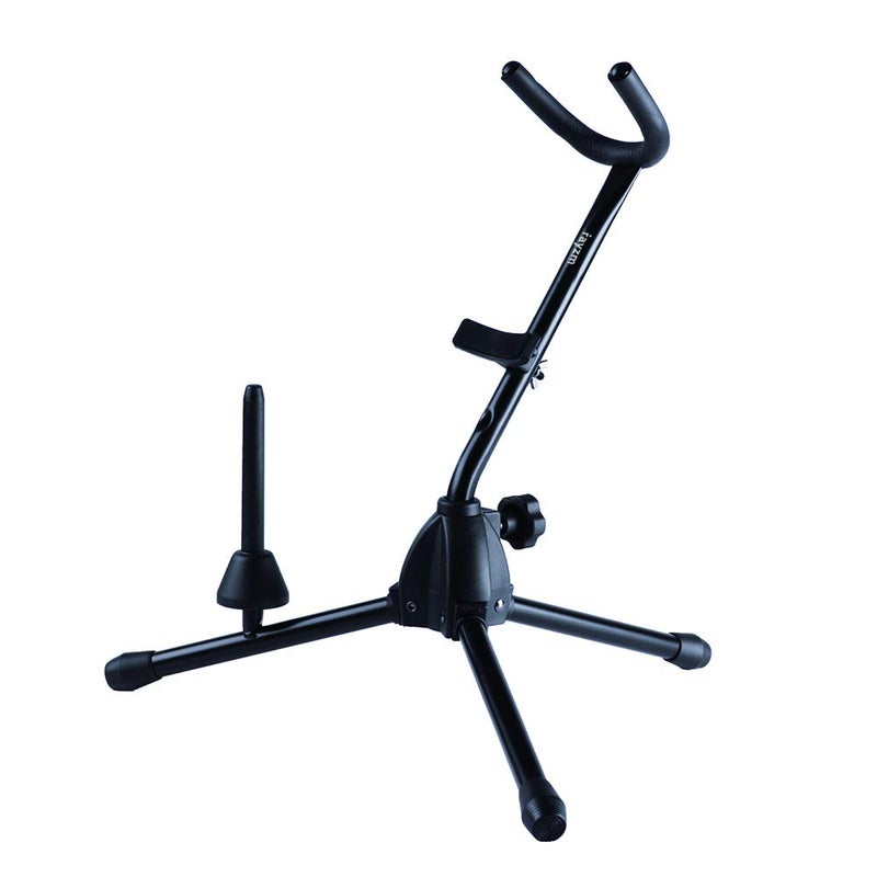 Rayzm Alto/Tenor Saxophone Stand with Detachable Flute/Clarinet Holder, Adjustable Portable Stand for Alto Saxophone, Tenor Saxophone, Clarinet & Flute. Folding Legs, Easy to Assemble and Disassemble. - Image 1